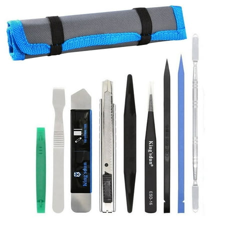 Grooming Kit Tweezer - 9-pack Pry Tool Repair Kit with Nylon Spudgers Anti-Static Tweezer for Smartphone