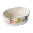 thumbnail image 2 of Jlong Cotton Rope Storage Baskets Bin Set of 1 Small Storage Cube Organizer Foldable Decorative Woven Basket for Clothes, Toy, Makeup, Books, Towels, Nursery, 2 of 9
