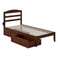 thumbnail image 2 of AFI Warren Solid Wood Twin Extra Long Bed w/ 2 Drawers in Walnut, 2 of 14