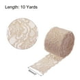 thumbnail image 2 of Uxcell Lace Trim 10 Yards 2 inch Flower Elastic Lace Ribbons for Package Decoration Wedding Headbands Brown, 2 of 4