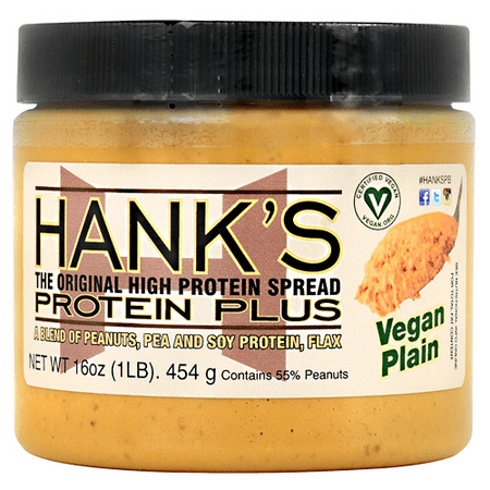 Hanks Protein Plus Vegan Peanut Protein Spread, Natural Peanut Butter, (Best Healthy Peanut Butter)