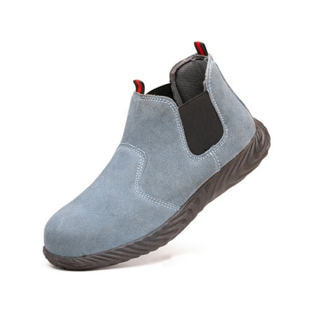 

Rotosw Men Safety Boots Round Toe Protection Boot Pure Color Work Shoes Men s Sneakers Durable High Top Gray 5.5(W)