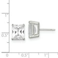 thumbnail image 2 of 925 Sterling Silver Emerald-cut 10x8 Basket Set CZ Stud Earrings; for Adults and Teens; for Women and Men, 2 of 2