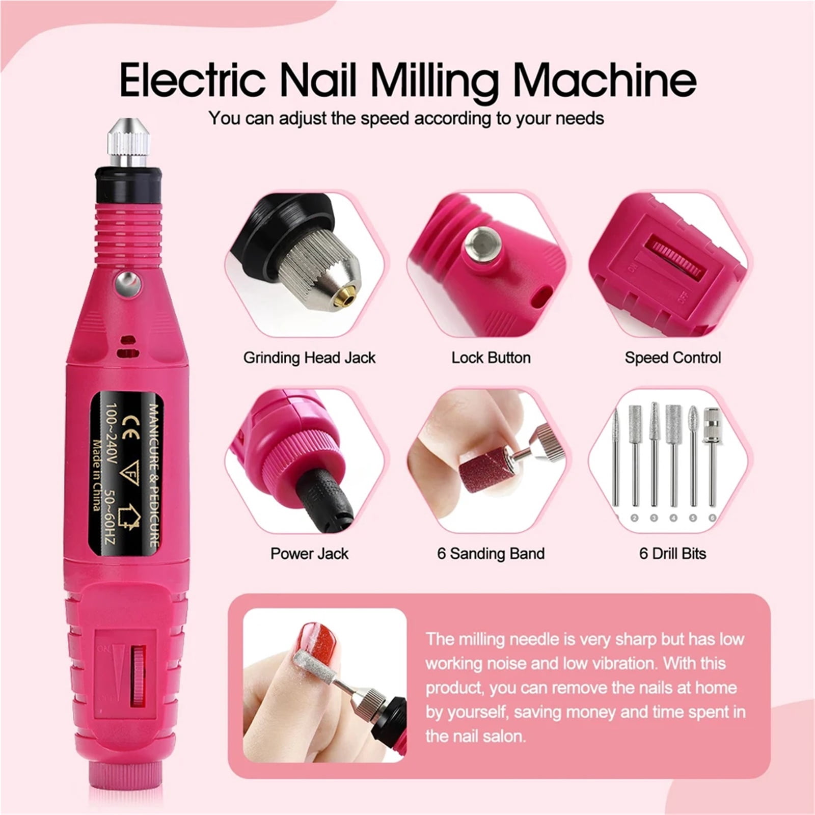 Nail Drill Machine Electric Manicure Milling Cutter Set for Manicure Drill Nail Polishing Tools Kit Nail Equipment