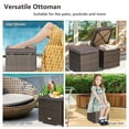 thumbnail image 6 of Costway 2PCS Patio Rattan Ottomans Seat Side Table Storage Box Footstool with Cushions Grey, 6 of 9