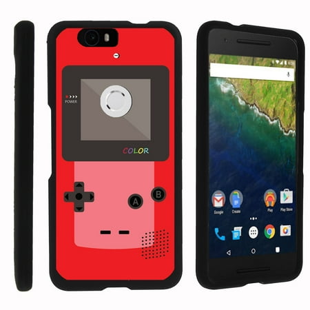 Huawei Google Nexus 6P, [SNAP SHELL][Matte Black] 2 Piece Snap On Rubberized Hard Plastic Cell Phone Cover with Cool Designs - Red Gameboy