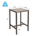 thumbnail image 6 of Outdoor Bar Table Patio Bar Height Bistro Table 39" Tall Outdoor High Top Square Pub Patio Table Wicker Rattan Metal Dinning Bar Table with Adjustable Feet for Balcony Outside Deck Backyard Brown, 6 of 7