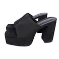 thumbnail image 3 of Bxsruta Women's Knit Block Heel Peep Toe Mules for Casual Summer Wear with All Day Comfort and Slip on Design, 3 of 8