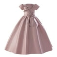 thumbnail image 2 of NAISIBABY Girls Princess Dress, Big Bow Birthday Dress Kids Wedding Party Elegant Dress Pink 8T, 2 of 8