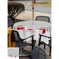thumbnail image 4 of Outdoor Tablecloth with Umbrella Hole and Zipper, Grey Snowman Christmas Square Table Cloth 60x60 Inch Waterproof Tablecloth, Winter Snowflake Pine Xmas Tree Picnic Table Cover for Patio Camping, 4 of 7