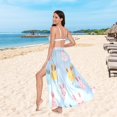 thumbnail image 6 of FORMRS Womens Long Sarong Beach Wrap Semi-Sheer Bikini Skirt Bathing Swimsuit Cover Up, Cute Rabbits, 6 of 7