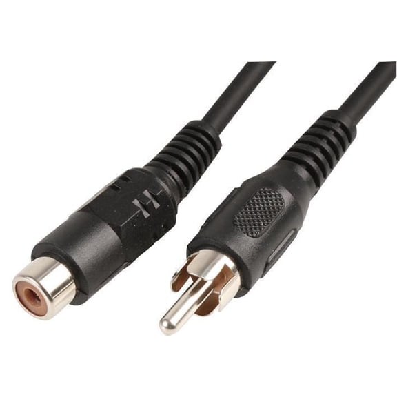 PRO SIGNAL - Phono (RCA) Male to Female Lead, 1.2m Black