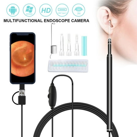 Type-C !Digital Led Otoscope Ear Camera Scope Earwax Removal Kit Ear Wax Cleaning Tool Waterproof Rated IP6 +3-In-1 USB+Micro