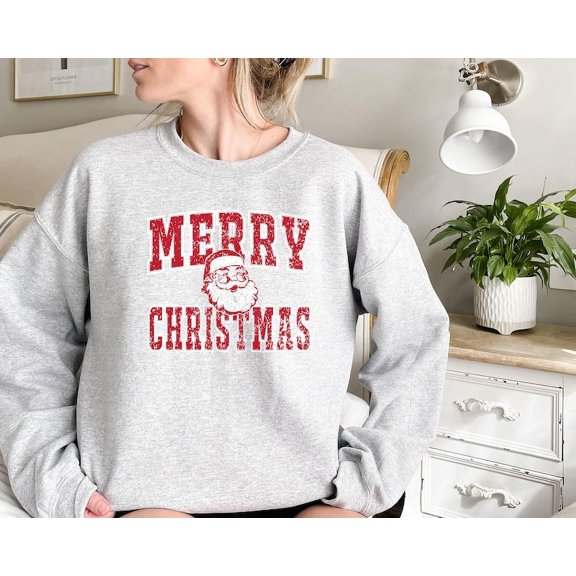 Retro Merry Christmas Santa Sweatshirt, Merry Christmas Shirt, Santa Claus Sweatshirt, Christmas Gift, Christmas Season Shirt, Holiday Shirt