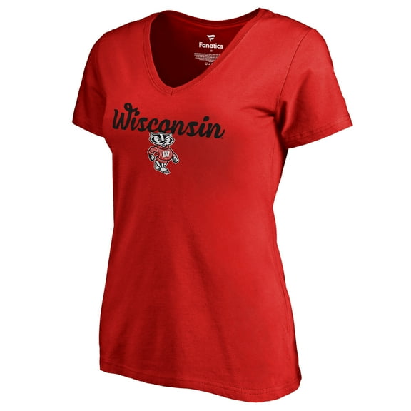 Women's Red Wisconsin Badgers Freehand T-Shirt