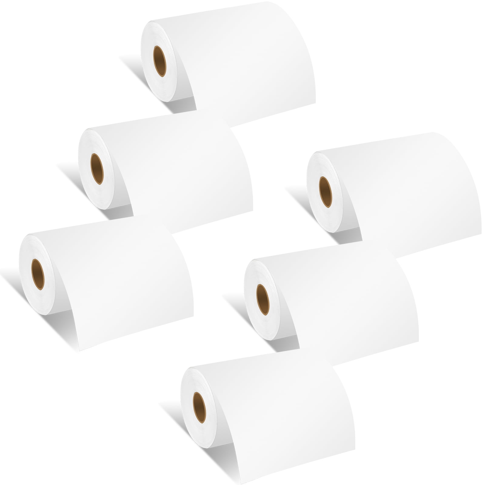 GREENCYCLE 6 Roll White Continuous Length Tapes Receipt Paper Label Compatible for Brother RDM01U5 4