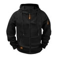 thumbnail image 4 of Men Tactical Hoodie Military Quarter Zip Pullover Cargo Jacket Fleece Lined Hooded Sweatshirt with Pockets, 4 of 7