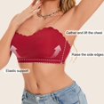 thumbnail image 4 of Dorinao Sexy Wrap Bra Back Ribbon Gathering Strapless Anti Falling Anti Shedding Women's Lingerie, Beige, S, 4 of 8