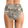 thumbnail image 3 of Huowey Women Summer Swim Bottoms Tie Dye Printed Waist Length Pleated Beach Double Layered Swim Trunks Tropical Swim Wear Honeymoon Cruise Trendy Wear, 3 of 5