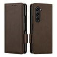 thumbnail image 5 of Elegant Choise Leather Case with Wallet Credit Card Holder for Samsung Galaxy Z Fold 5 5G Phone Cover, Brown, 5 of 14