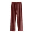 thumbnail image 3 of HLKJKLS Sweatpants Women Thick Warm Fuzzy Velour Flannel Pants Fall Winter Loose Fit Pajamas Soft Polyester Fabric Red One Size, 3 of 3
