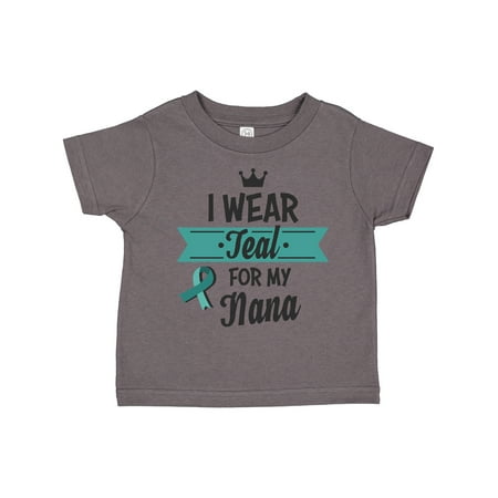 

Inktastic I Wear Teal for My Nana with Teal Ribbon Gift Toddler Boy or Toddler Girl T-Shirt