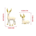 thumbnail image 3 of Cadancy Christmas Reindeer Figurines Set of 2 Tabletop Statues for Festive Display, Elegant Deer Ornaments Home Mantle Shelf Indoor Holiday Decor Winter Seasonal Decoration Gift, 3 of 7