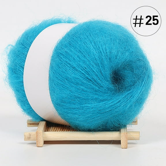 Namzi - sky blue Scarf Yarn, 1 roll Premium Yarn Made of 30% Mohair & 70% Wool, Soft Warm Yarn Ideal for Crocheting Knitting, Perfect for DIY Scarves Hats Gloves