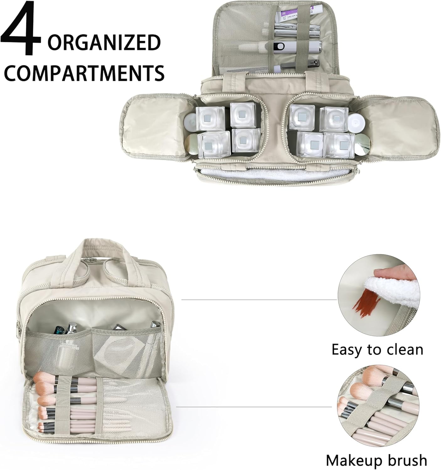 Cloud Carry Bag,Travel Toiletry Bag for Women, Large Puffy Cosmetic Bag with Wet-Dry Separation and Multiple Pockets for Organized Essentials