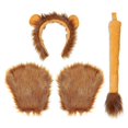 thumbnail image 2 of Frcolor Lovely Lion Cosplay Costume Kit Halloween Costume Lion Paw Mittens Ears Headband And Tail Set For Kids And Adults (brown, 2 of 2