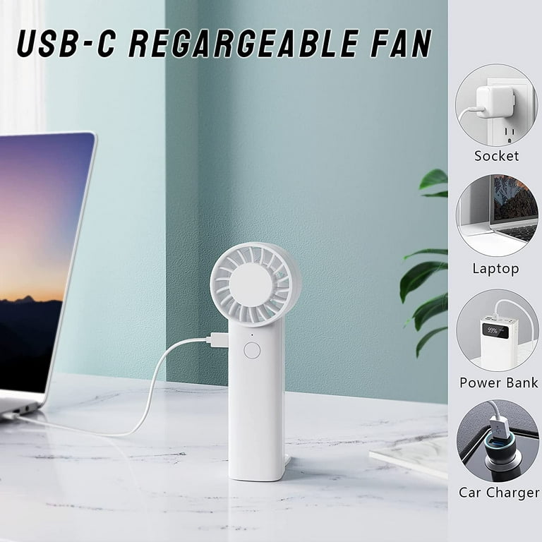 Mini Handheld Fan With 3 Speeds - Portable USB Rechargeable Personal Cooler For Travel