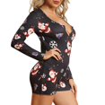 thumbnail image 1 of Mono Sexy ajustado para mujer, pijama de talla grande con estampado navideño, chándal de una pieza, ropa de dormir, 1 of 4
