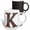 Multicolor, variant on 3drose, Pretty Image of Stained Glass Monogram Letter K, 11oz Two-tone Blue Mug