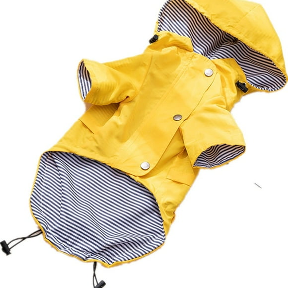 Dog raincoat, with reflective buttons and zippers, adjustable drawstring, hood