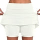thumbnail image 1 of Pantalones falda de cintura media para mujer: estilo deportivo informal con bolsillos, mezcla de poliéster y spandex, cintura alta, adecuados para primavera/verano, 1 of 5