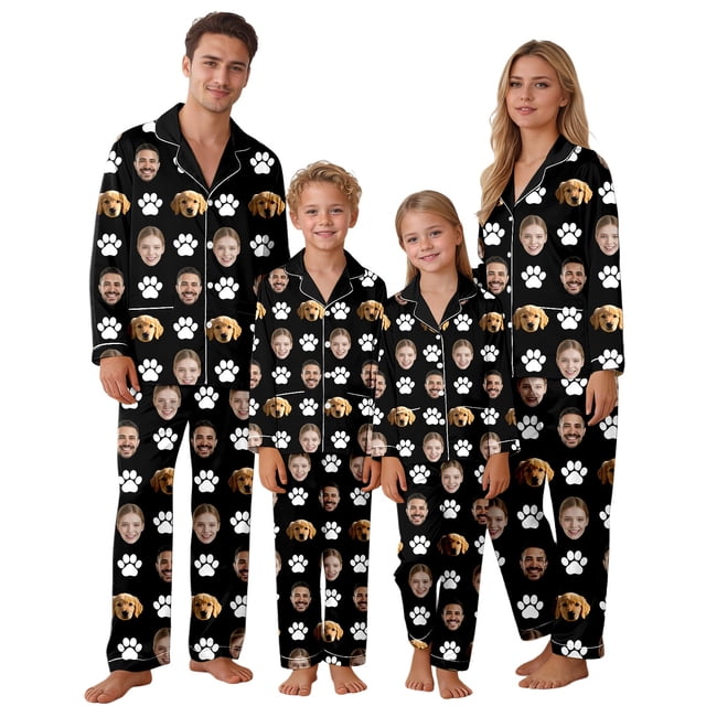 Ensemble de Vêtements de Nuit Assortis pour des Nuits Confortables et Photo – Tenue de Pyjama Assortie pour Enfants et Parents, Confort Intemporel et Designs Ludiques