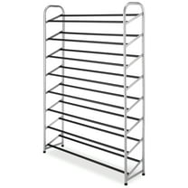 Whitmor Freestanding Shoe Organizing Tower - 8-Tier - 40 Pair - Chrome & Black