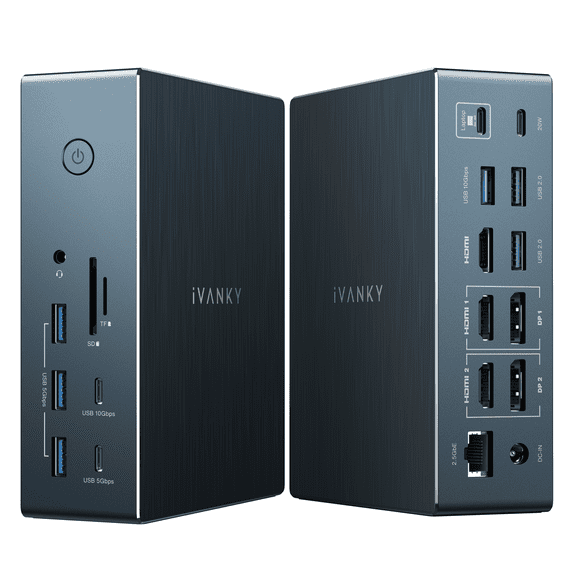 iVANKY FusionDock 20 in 1 DisplayLink Docking Station for MacBook Pro with 180W Power Adapter, Triple 4K@60Hz Monitor Display Dock
