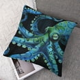 thumbnail image 7 of PIKWEEK  Octopus Throw Pillow Covers  Set of 2, 3D Octopus Pillow Covers, Ocean Animal Decorative Pillow Covers for Home Bed Sofa Couch, Sealife Ocean Life Cushion Cases, Black Green White, 7 of 7