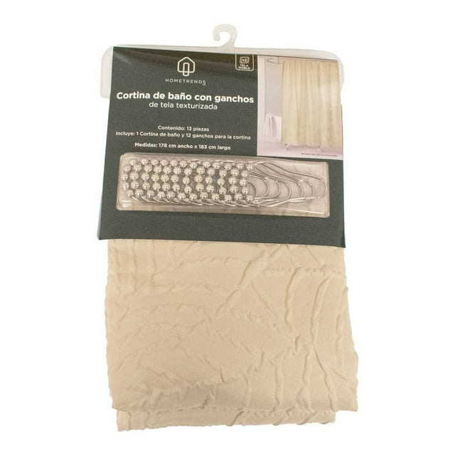 Cortina para Baño Home Trends 178 x 183 cm Texturizada Beige