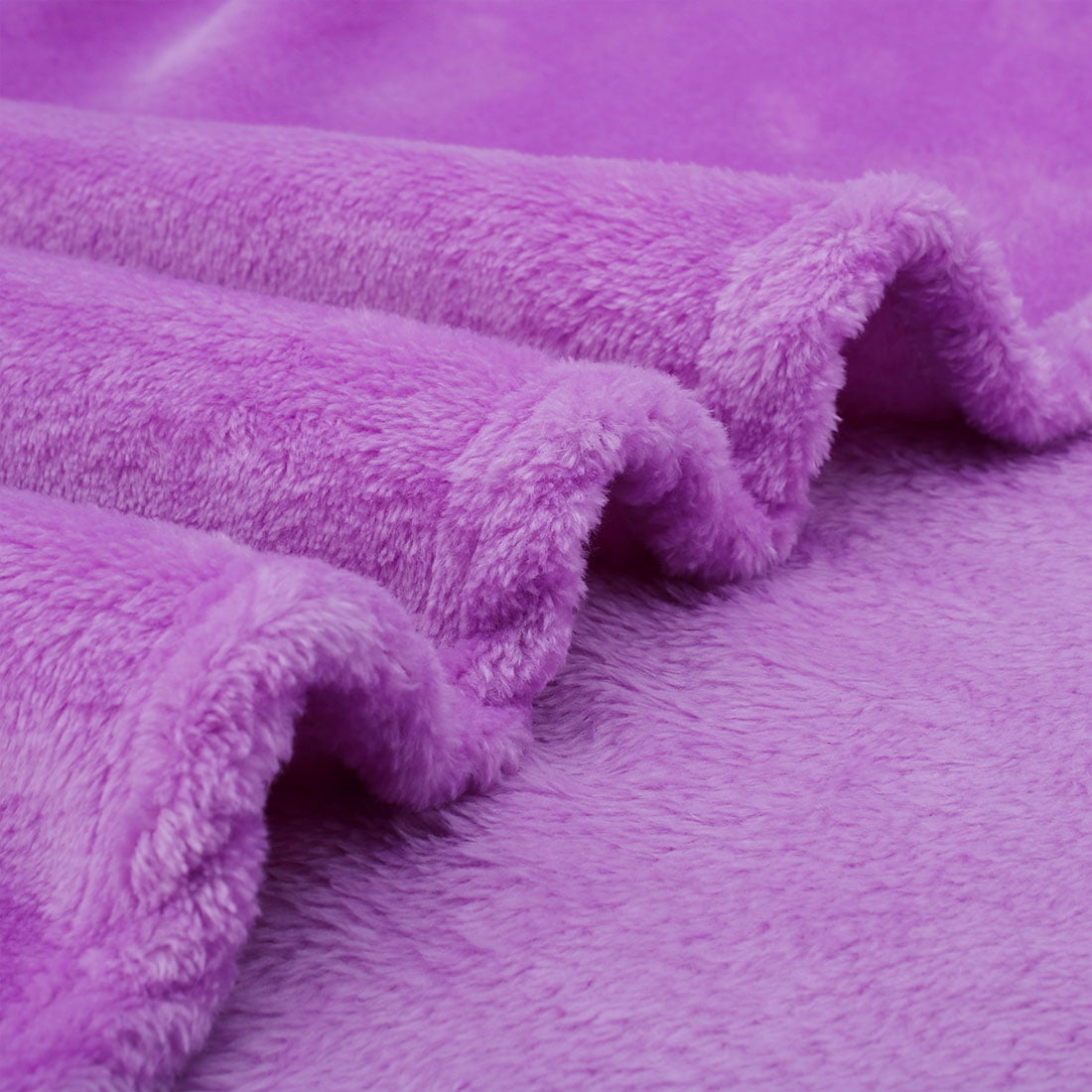 Unique Bargains Fuzzy Plush Flannel Fleece Throw Blanket Light Purple 59" x 78"