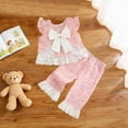 thumbnail image 2 of kpoplk Toddler Girl Clothes Baby Girl Sleeveless Clothing Summer Outfit 2-6 Year Little Matching Sleeveless Top Long Pants Set 2Pcs Size 6-9 Months,Pink, 2 of 8