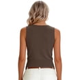 thumbnail image 5 of Lumtrix Women Summer Tank Tops 2026 Basic Sleeveless V Neck Lightweight Knit Sweater Vest Beach Vacation Going Out Shirts Coffee One Size, 5 of 6