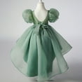 thumbnail image 6 of Otqutp Wedding Baby Girls Dress Girls Bubble Sleeve Puffy Trailing Gown Dresses Dresses Birthday Party Evening Gowns Birthday Little Girls Dress(Green,5-6 Years), 6 of 7
