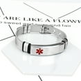 thumbnail image 4 of Pulsera de concientización sobre enfermedades de alerta médica de acero inoxidable para mujeres y hombres Pulsera de identificación de emergencia ajustable para adultos, niños TUNC Sencillez, 4 of 5