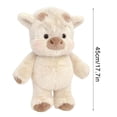 thumbnail image 4 of 23.62in Adorable Furry Highland Cow Plush Plaything, Soft Stuffed Running Cow Animal Doll, Cute Cuddly Cow Plushie for Stress Relief & Emotional Comfort, Home Decor Gift for Youngster Adults, Khaki, 4 of 7