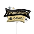 thumbnail image 2 of Congratulations Grad Gold & Black Mini Shape (Air-Fill Only) Foil Mylar Balloon - Party Supplies Decorations, 2 of 2