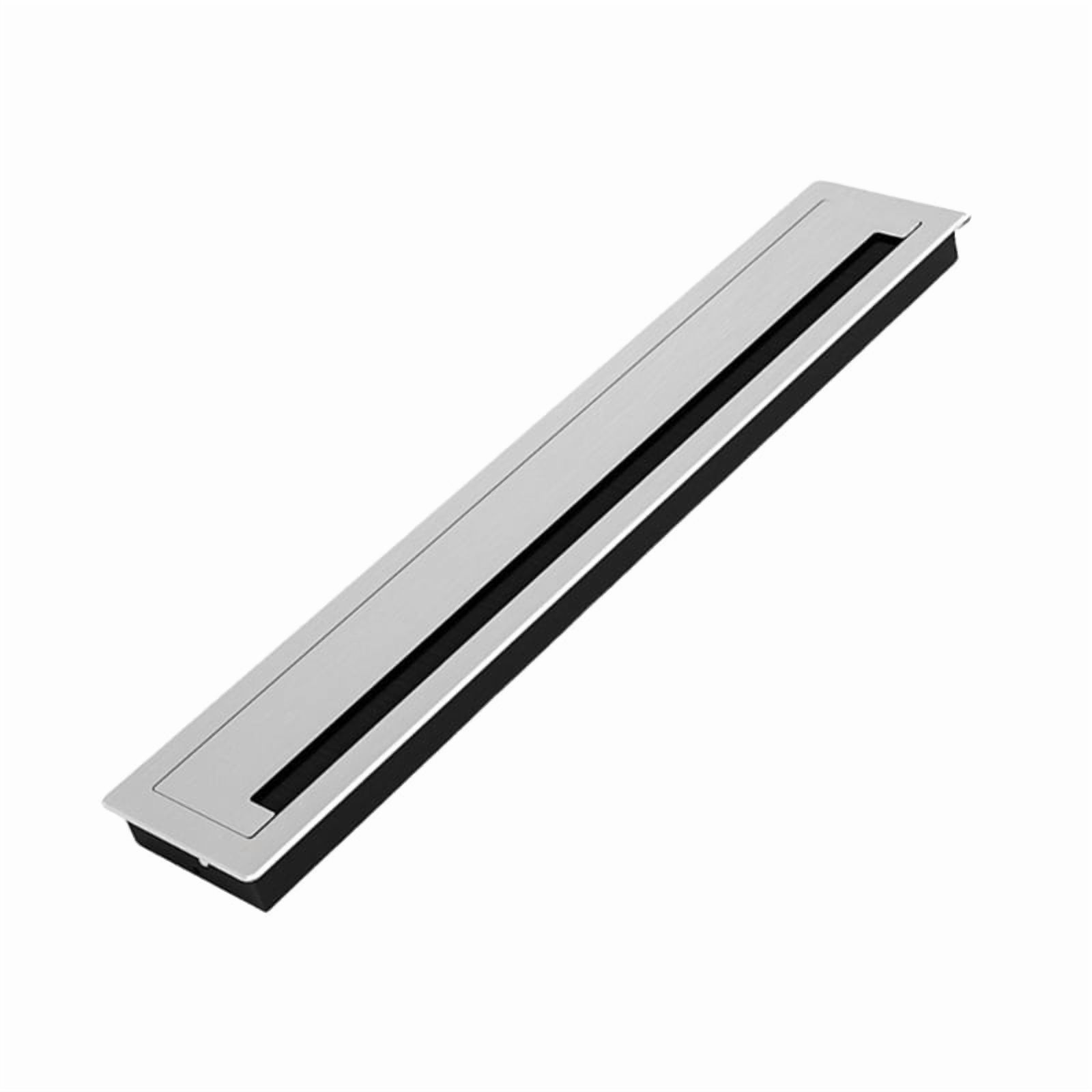 Aluminum Desk Cable Management Grommets with Brush Rectangular Metal Cord Hole Cover Upgrades for Office Computer Table