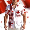 thumbnail image 5 of IWRICH Men's Hawaiian Shirts Casual Canadian Maple Leaf Print Shirts Short Sleeve Button down Shirts 09-White XXL, 5 of 5