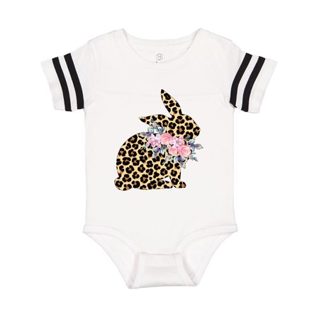 

Inktastic Leopard Print Bunny Flowers Gift Baby Boy or Baby Girl Bodysuit